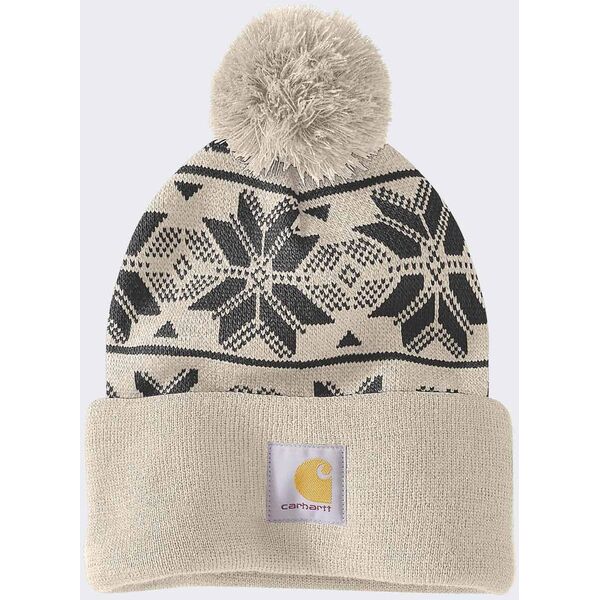 Czapka Carhartt Knit Pom Jacquard Beanie Oat Milk
