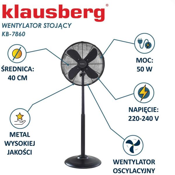 WENTYLATOR WIATRAK PODŁOGOWY KLAUSBERG KB-7860