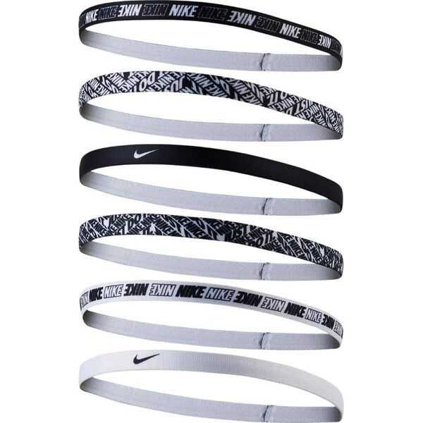 Nike Opaska do włosów Nike Printed Headbands 6 szt biało czarne (N.000.2545.176)