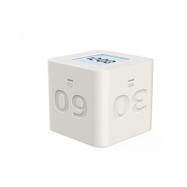 Χρονόμετρο Scandinavian Home Κουζίνας και ρολόι Κύβος HOME - 6x6x5,5 cm - ABS - Λευκό