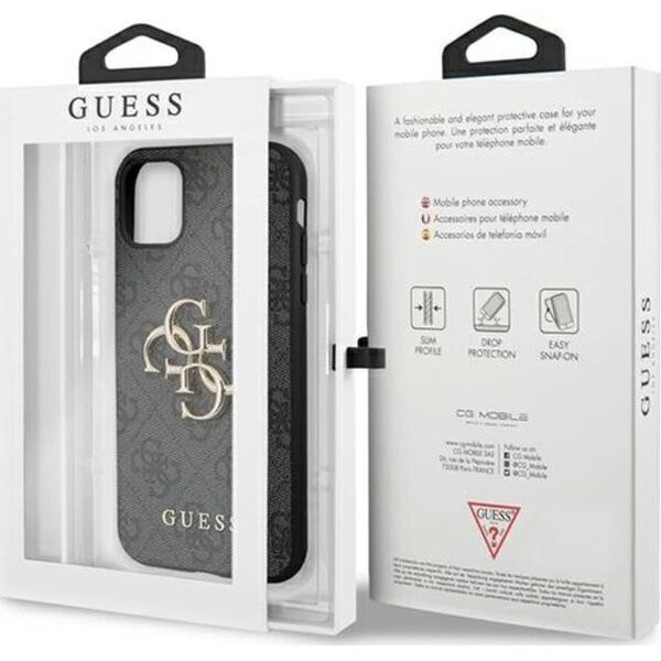 Guess Guess GUHCN614GMGGR iPhone 11 6,1" szary/grey hardcase 4G Big Metal Logo