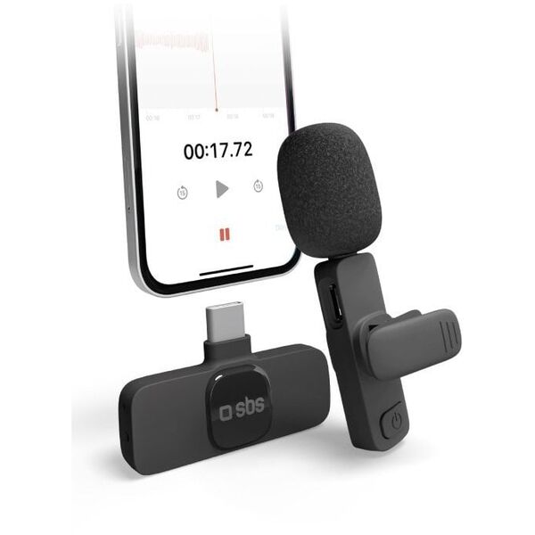 SBS Wireless Microphone USB-C μαύρο - Ασύρματο μικρόφωνο