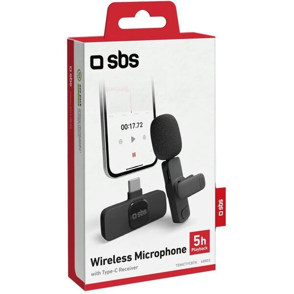 SBS Wireless Microphone USB-C μαύρο - Ασύρματο μικρόφωνο