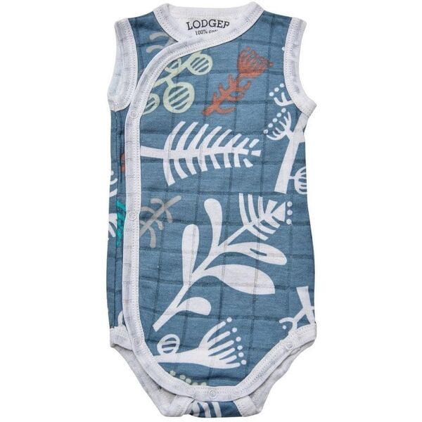 Προσφορά! Lodger Romper Botanimal βαμβακερή αμάνικη φορμάκι Ocean 68 cm RF 074_68