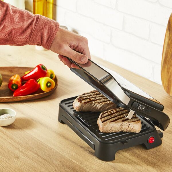 Ηλεκτρική σχάρα Tefal Inicio Compact 1000 W από ανοξείδωτο ατσάλι