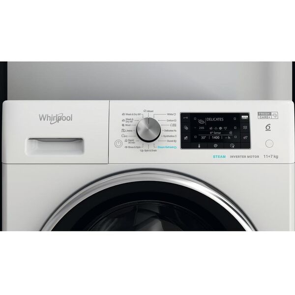 Πλυντήριο ρούχων Whirlpool 11 kg / 7 kg βάθος 60.5 cm 1600 στροφές/λεπτό - Πλυντήριο με στεγνωτήριο