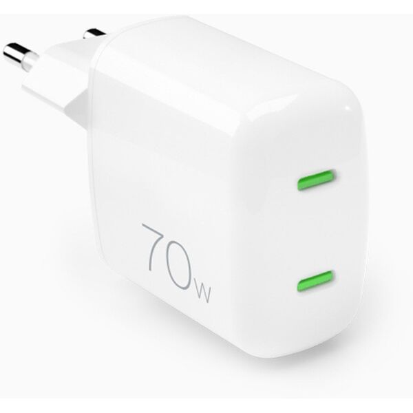 Φορτιστής Puro τοίχου 2xUSB-C 70W Λευκό