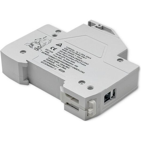 Qoltec Podstawa bezpiecznikowa z diodš + bezpiecznik DC | 1P | 1000V | 30A | 10x38 | solar
