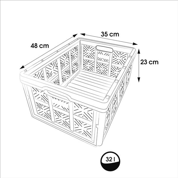 Keeeper KEEEPER - Kosz składany - IDA - skrzynka - pojemnik - czarny - 32 L