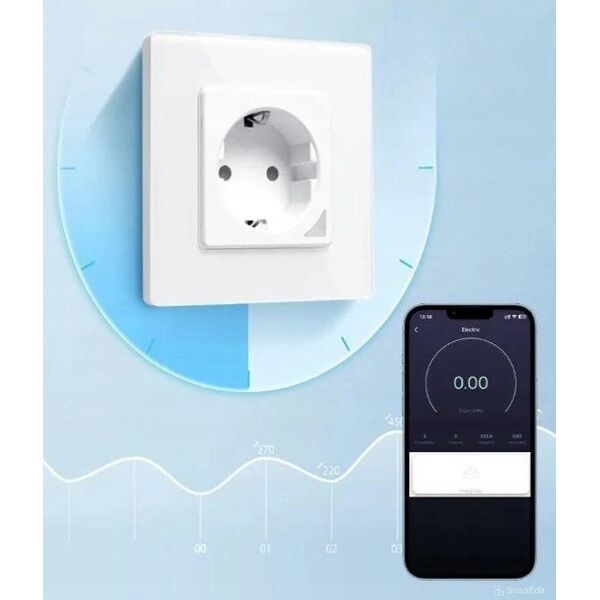 Extralink Smart Life Wall Socket Set Pro | Zestaw inteligentne gniazdko + ramka | Kolor Biały, 230V, WiFi