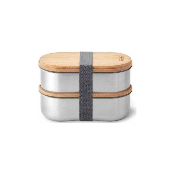 Black & Blum Zestaw 2 lunch boxów stalowych, szary / Black+Blum