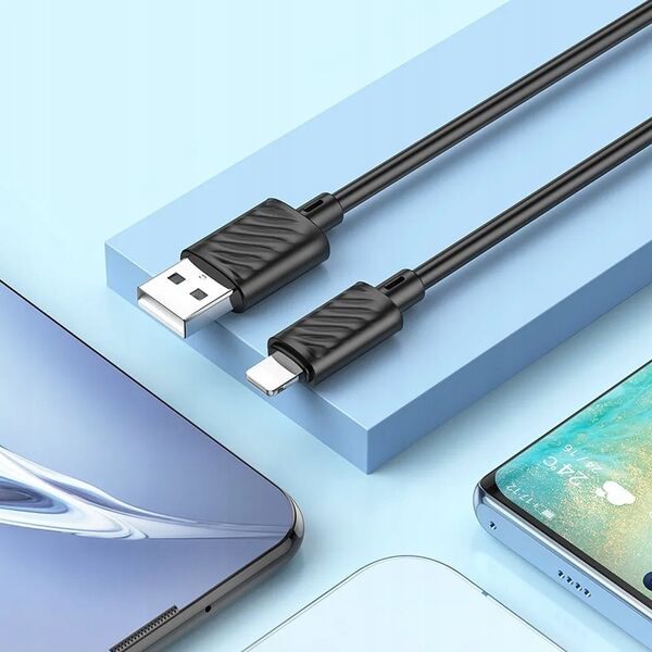 Kabel USB Hoco HOCO kabel USB A do Lightning 2,4A X88 1 m czarny