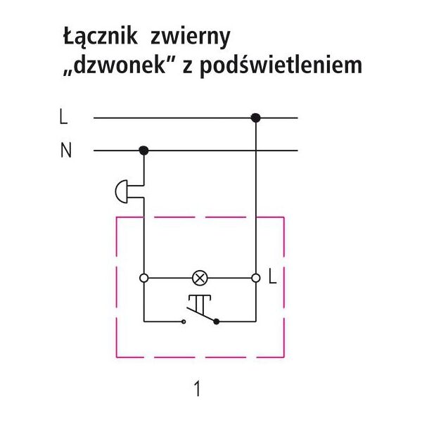 Ospel Przycisk dzwonek Sonata 10AX IP20 czarny metalik (ŁP-6R/m/33)