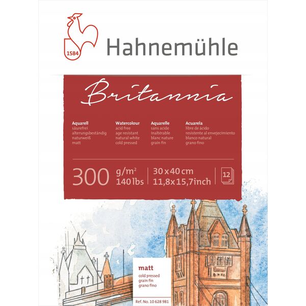 Hahnemühle Hahnemühle Britannia Ακουαρέλα κρύας πίεσης 30x40cm 300g 12 φύλλα