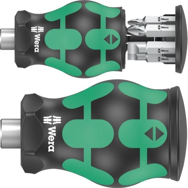 Wera Wera Kraftform compact stubby magazine 4 bit set (black/green, 7 pieces)