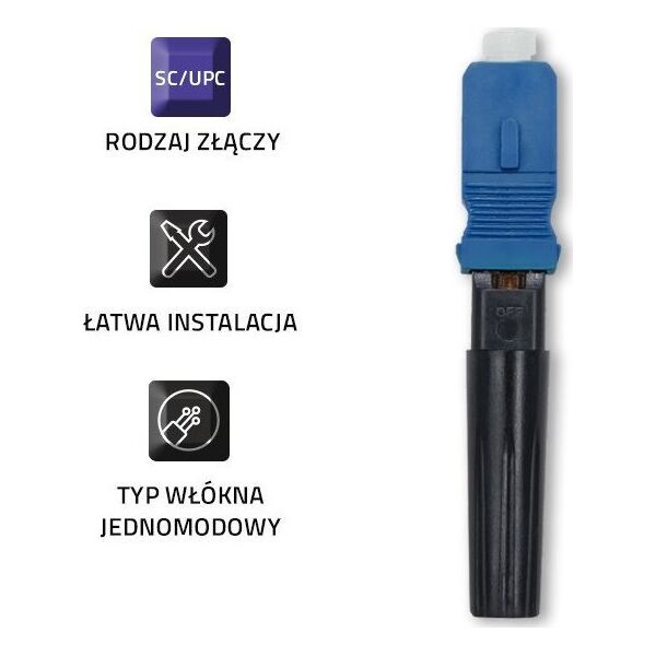 Qoltec Qoltec Szybkozłącze światłowodowe SC/UPC | Singlemode | 0.9 | Zestaw 10szt.