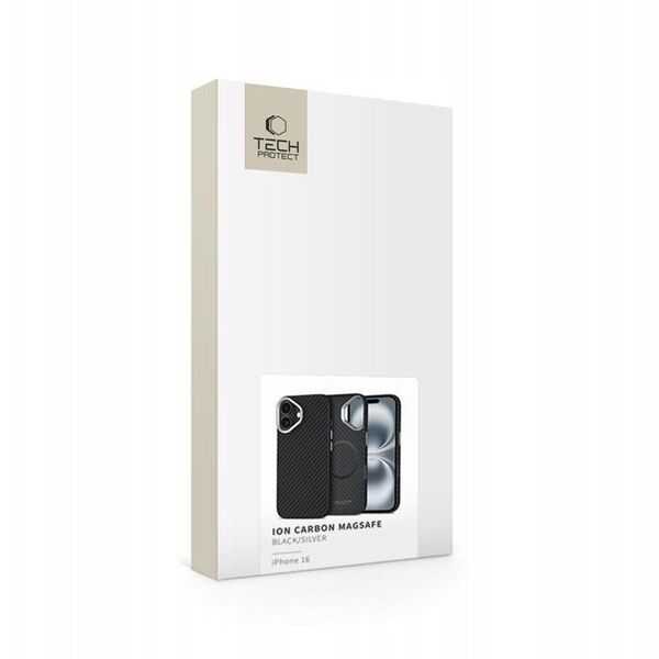 Θήκη Tech-Protect Ion Carbon MagSafe Apple iPhone 16 Μαύρο/ασημί