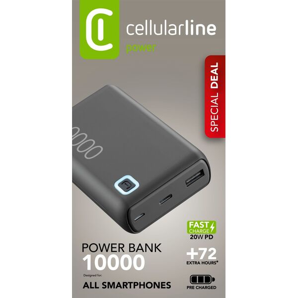 Cellularline 8018080485886 Litowo-jonowa (Li-Ion) 10000 mAh Czarny