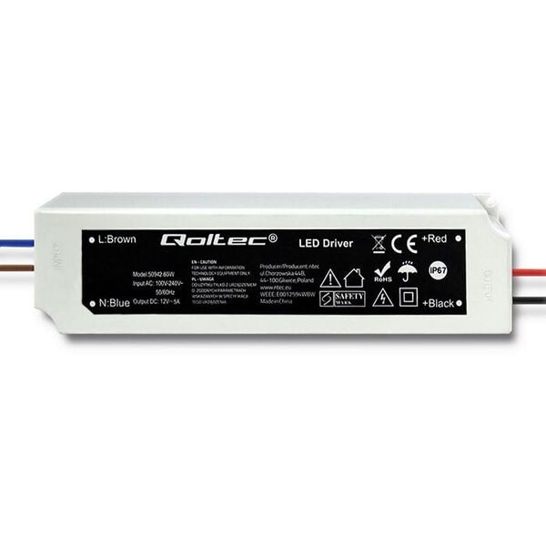 Qoltec Zasilacz LED Driver 60W 5A (50942)