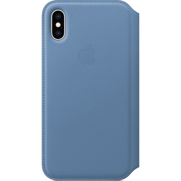 Apple Etui skórzane folio Iphone XS - chabrowe