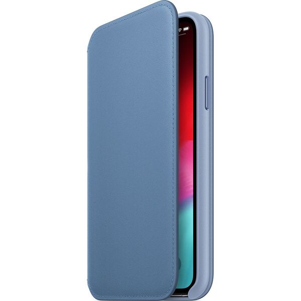 Apple Etui skórzane folio Iphone XS - chabrowe