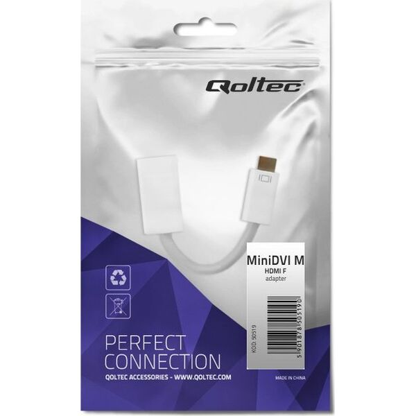 Adapter AV Qoltec DVI Mini - HDMI biały (50519)