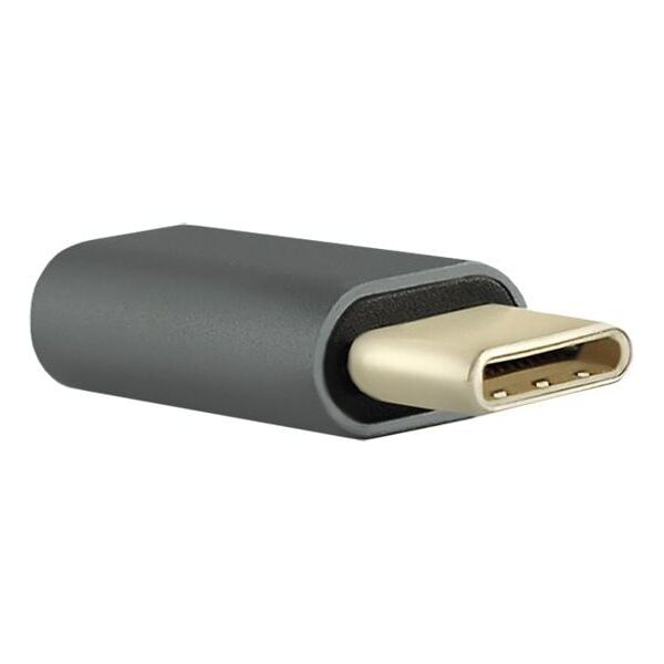 Adapter USB Qoltec USB-C - microUSB Szary  (50478)