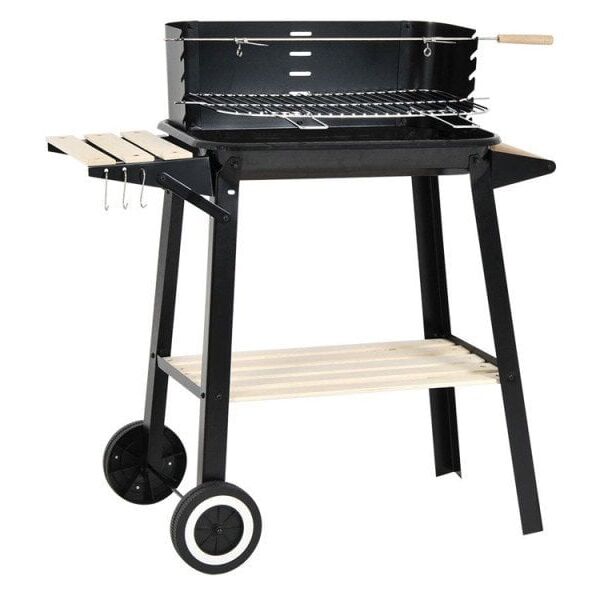 GRILL OGRODOWY WÓZEK 83x45,5x86,5CM CZARNY