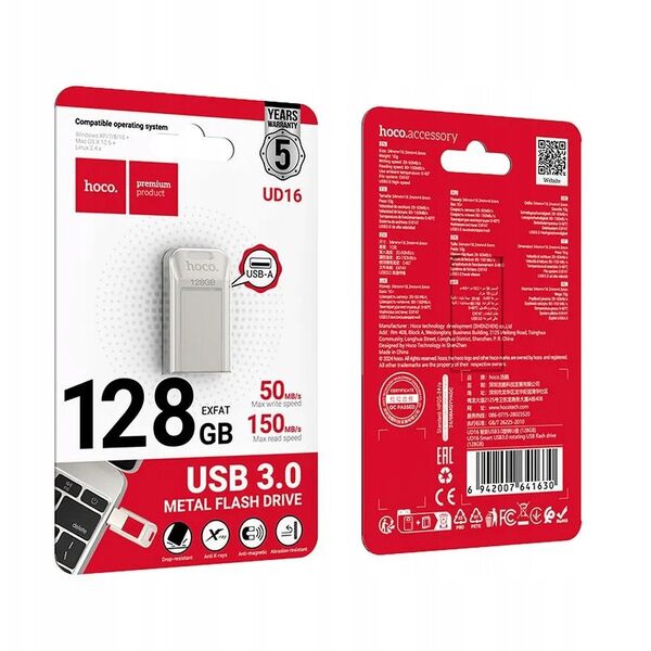 HOCO στικάκι USB A + USB C UD16 128GB USB3.0