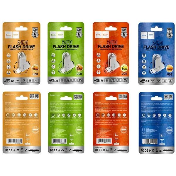 HOCO pendrive USB A + USB C UD8 16GB USB3.0