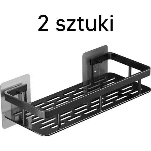 ATL DA264 2x półka łazienkowa pod prysznic    czarna