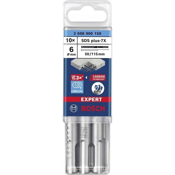 Bosch BOSCH SDS plus-7X 6x50x115mm 10pcs - 2608900159 EXPERT RANGE