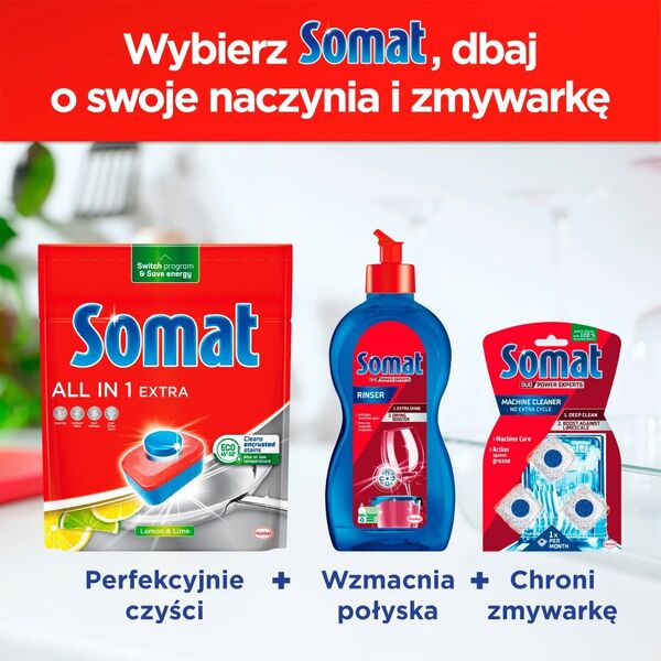 Somat Giga+ All in One Extra Tabletki do zmywarki, 100 sztuk