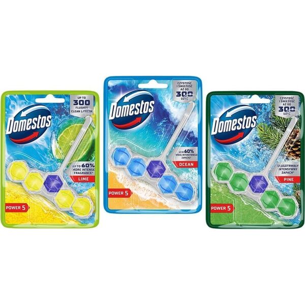 Domestos kostka toaletowa power 5 lime 1 x 50 g 50g
