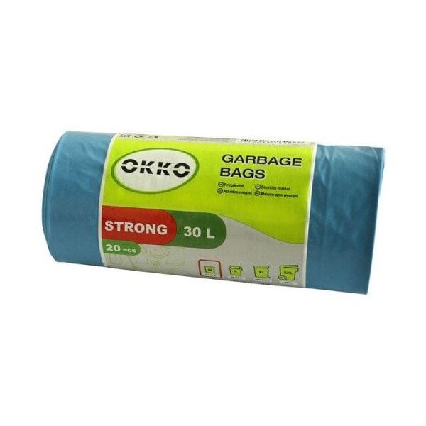 TRASH BAG OKKO STRONG BLUE 30L 20PCS