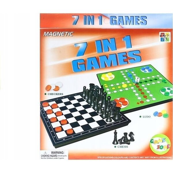 LeanToys Gry 7w1 Zestaw Gier Planszowych Ludo Warcaby LEAN TOYS