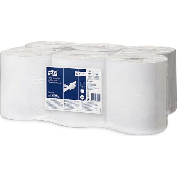 Tork Håndklæderulle Tork Advanced H12 2-lag 19.5 cm x143 m Hvid,6 rl/krt