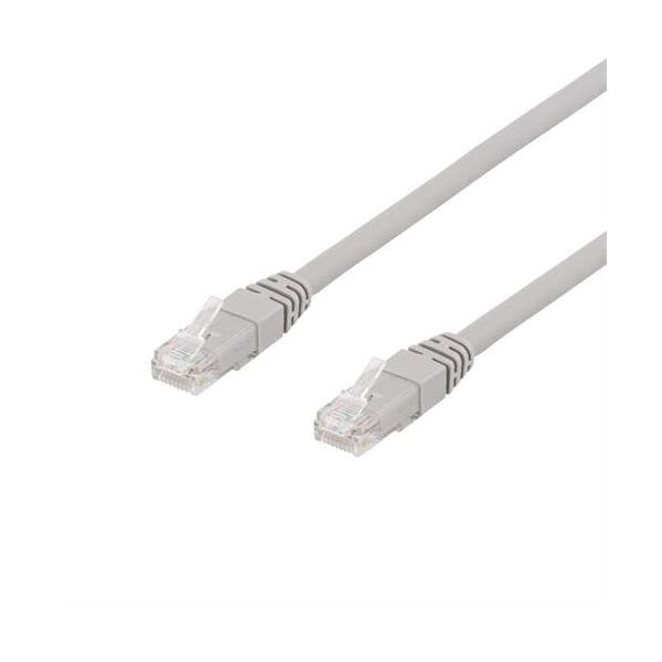 Deltaco DELTACO TP-65AU - Καλώδιο Patch - RJ-45 (αρσενικό) σε RJ-45 (αρσενικό) - 5 μ - UTP - CAT 6a - χωρίς αλογόνα - γκρι 14170462 7340004676119