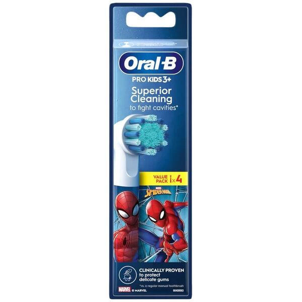 Oral-B Kids Pro Kids3+, 4 τεμ., Πολύχρωμο, Λευκό, Spider-Man, 3 έτη, Blister