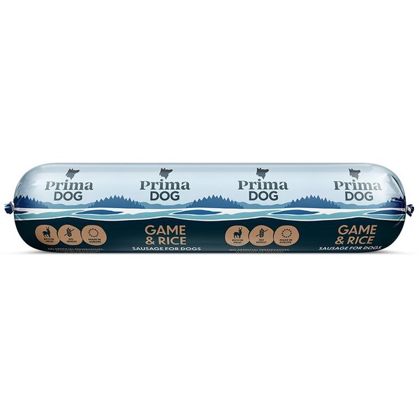PRIMADOG GAME-RICE SAUSAGE 800 G