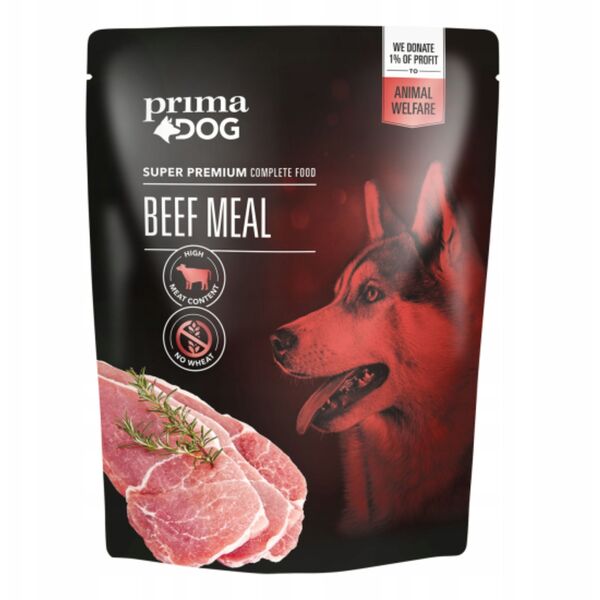 PRIMADOG BEEF MEAL 260 G. POUCH