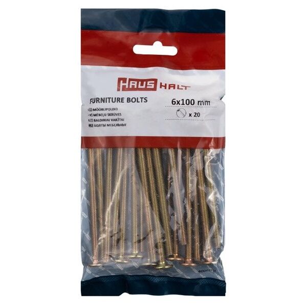 FURNITURE BOLT M6X100 YELLOW. 20 PCS