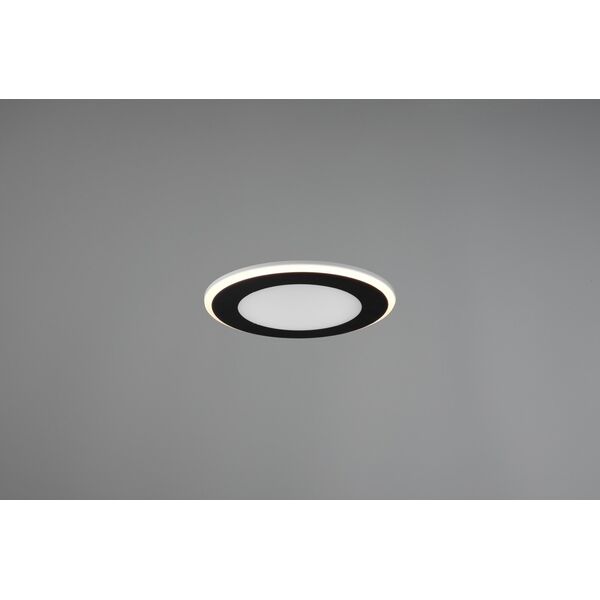 Ενσωματωμένο LED φως TRIO AURA, 10 W, 3000 K, 1040 lm, 2 πηγές φωτός, μαύρο, O15 cm