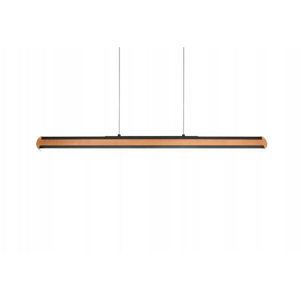 Φωτιστικό κρεμαστό LED TRIO Deacon, 42W, 2700-6000K, 3200lm, μαύρο/χρώμα ξύλου, 110x6x150cm