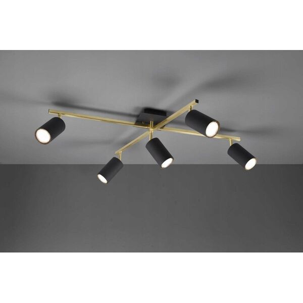 Προβολέας TRIO MARLEY, 5 x GU10, max 35W, ορείχαλκος/μαύρο, 77 x 57 x h22 cm