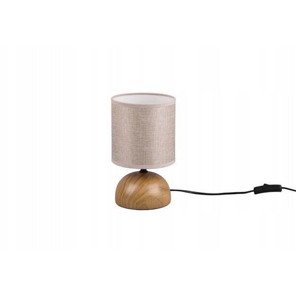 Table lamp REALITY Luci, 1 x E14, max 40W, cream/wood color, o14 x 23 cm
