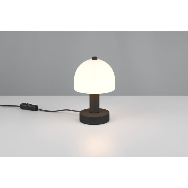 Table lamp REALITY GLENN, 1 x E14, max 10 W, black finish, with switch, O12 x 19 cm