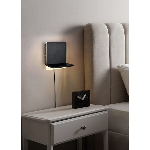 LED απλίκα τοίχου TRIO FAIRFIELD, 9 W 900 lm, 3000 K, 12x16x14cm με δυνατότητα φόρτισης τηλεφώνου