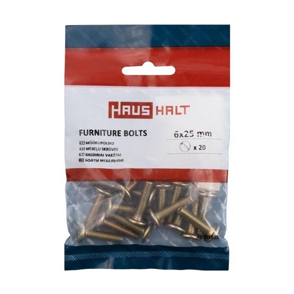 FURNITURE BOLT M6X25 YELLOW. 20 PCS