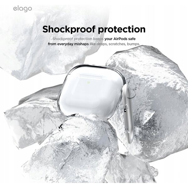 Elago AirPods 4 TPU Shell Case - θήκη με καραμπίνερ για AirPods 4 διαφανής - Εγγύηση ασφάλειας. Απλές δόσεις. Δωρεάν αποστολή από 170 zł.